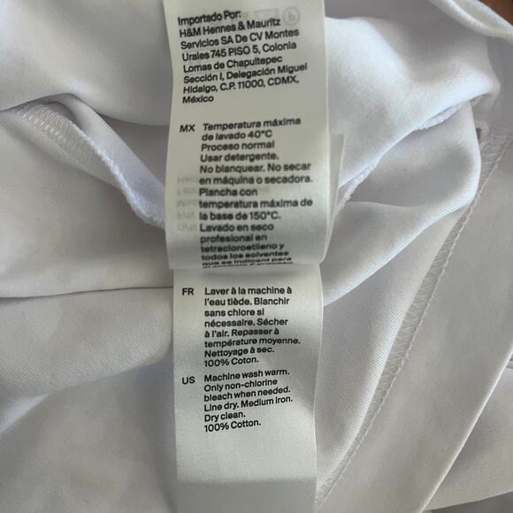 COS White Long Sleeve Waisted Crop Cotton Shirt Top Blouse Size Large Boxy - Picture 8 of 9